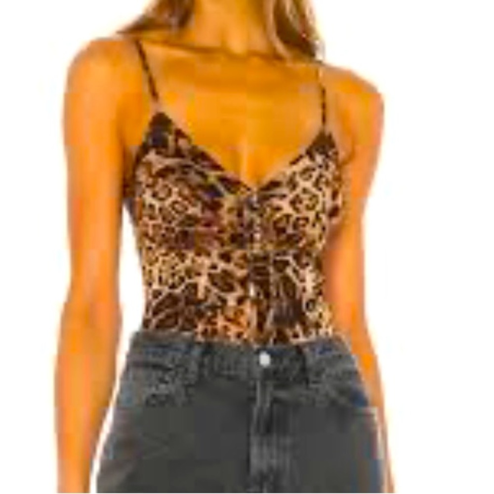 NWT/Cheetah Print Spaghetti Strap Jumpsuit, snaps @ the bottom